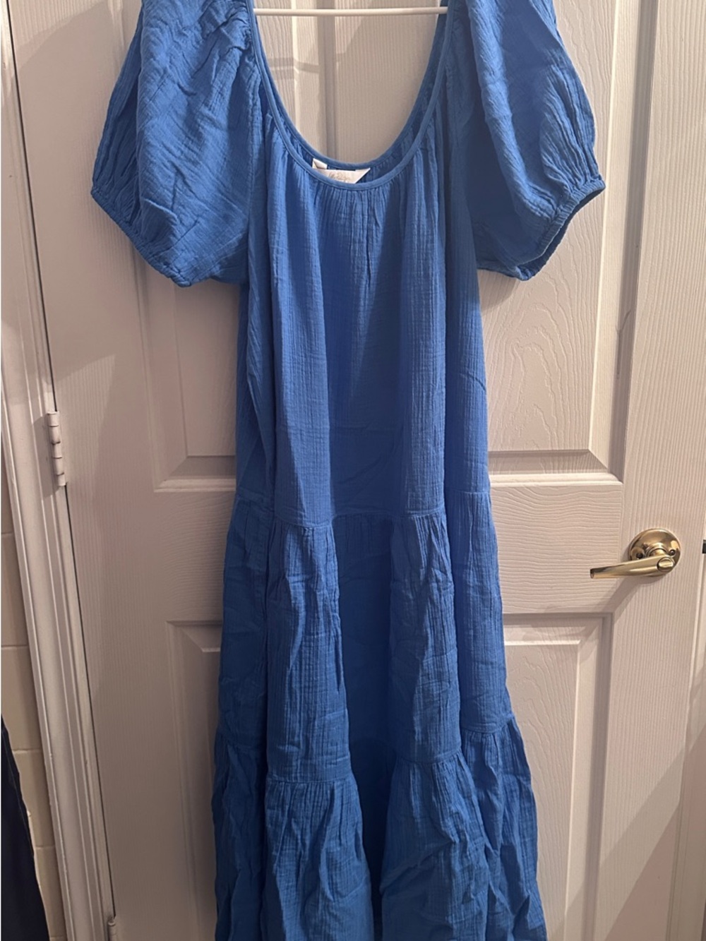 Lilly Pulitzer NWT $148 Zemini Maxi Coverup Sunwashed Blue Crnkl Gauze
